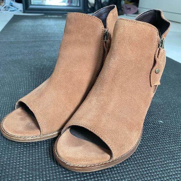 Nikole Suede Peep Toe Bootie - Picture 3 of 8